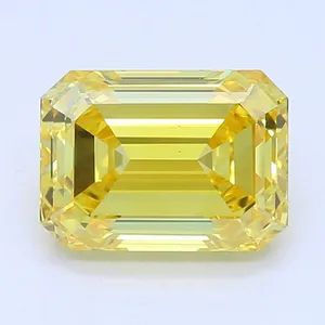 1.03ct EMERALD Fancy Vivid Yellow VS1 Coloured Lab diamond