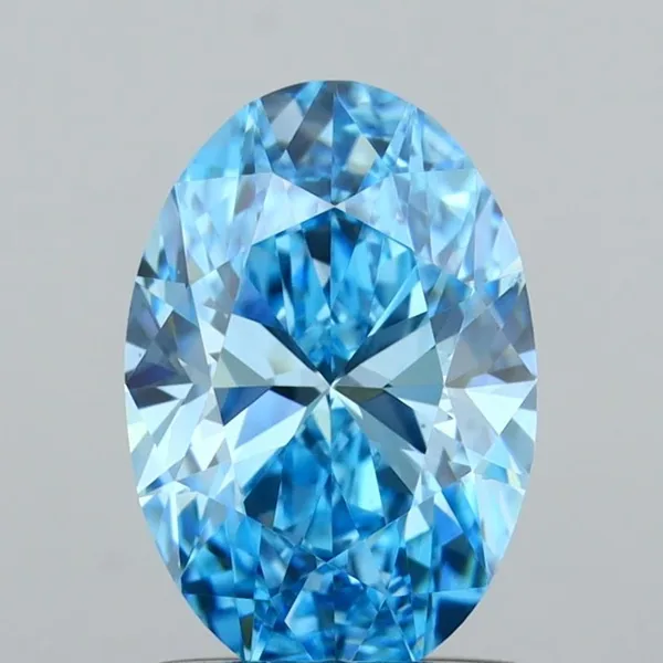 1ct OVAL Fancy Vivid Blue VVS2 Coloured Lab diamond
