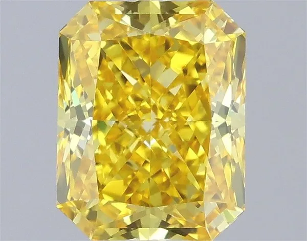 0.69ct RADIANT Fancy Vivid Yellow VVS1 Coloured Lab diamond