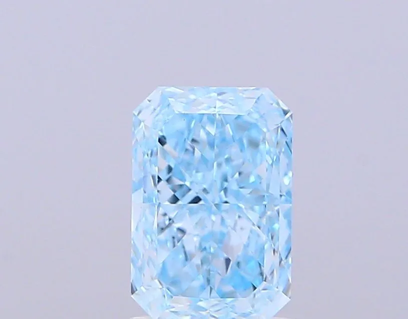 1.23ct RADIANT Fancy Vivid Blue VVS2 Coloured Lab diamond