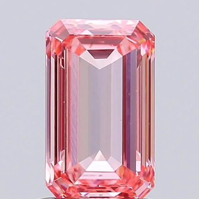 1.52ct EMERALD Fancy Vivid Pink VS1 Coloured Lab diamond