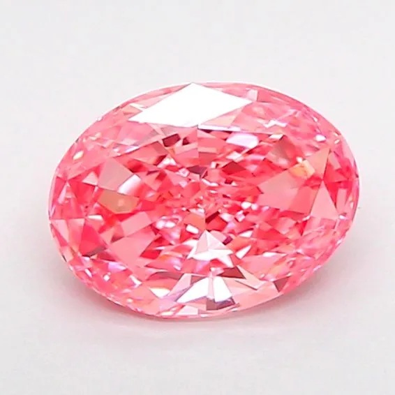 0.86ct OVAL Fancy Vivid Pink VS1 Coloured Lab diamond