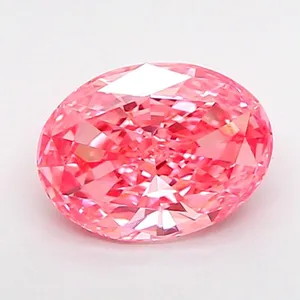 0.86ct OVAL Fancy Vivid Pink VS1 Coloured Lab diamond