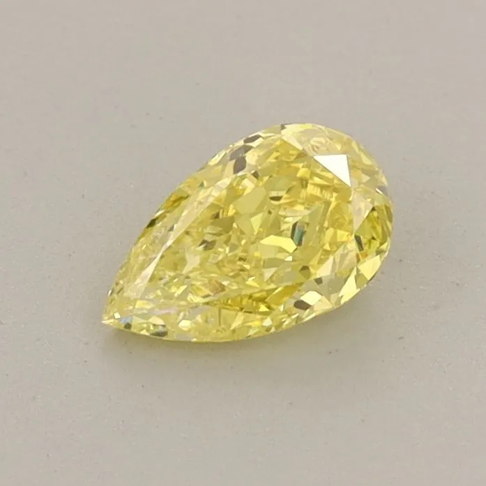 0.42ct PEAR Fancy Vivid Yellow VVS2 Coloured Lab diamond