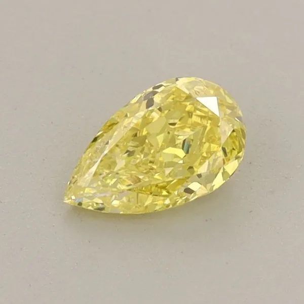 0.42ct PEAR Fancy Vivid Yellow VVS2 Coloured Lab diamond
