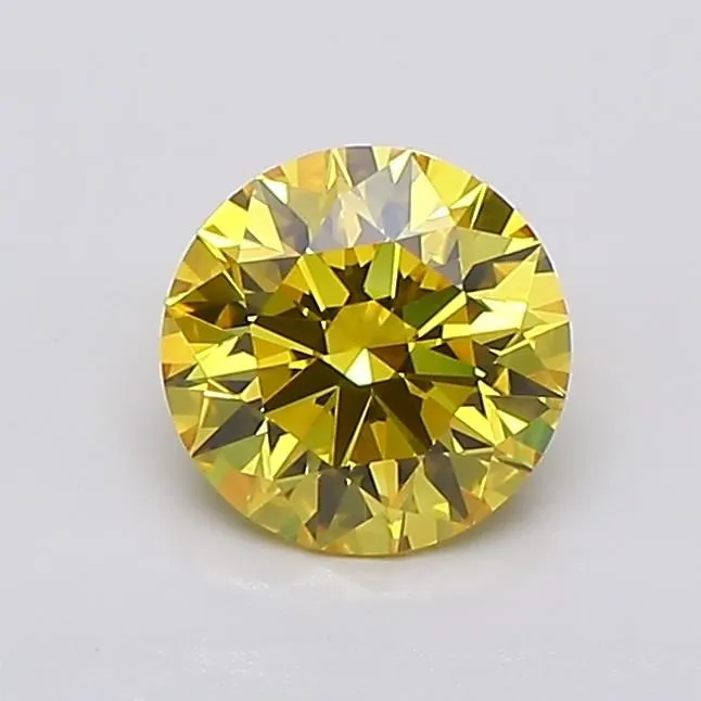 0.92ct ROUND Fancy Vivid Yellow VS1 Coloured Lab diamond