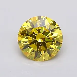 0.92ct ROUND Fancy Vivid Yellow VS1 Coloured Lab diamond