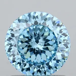 1.09ct ROUND Fancy Vivid Blue VS1 Coloured Lab diamond