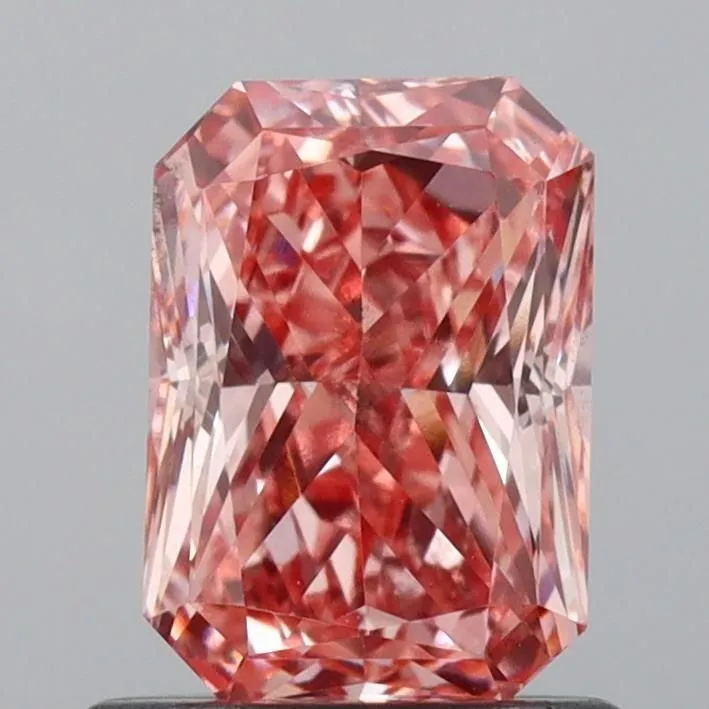 0.97ct RADIANT Fancy Vivid Pink VS2 Coloured Lab diamond