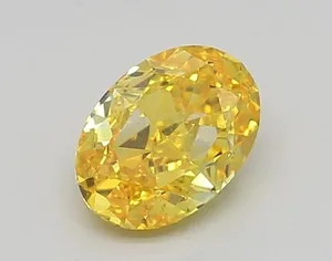 1.06ct OVAL Fancy Vivid Yellow VVS2 Coloured Lab diamond
