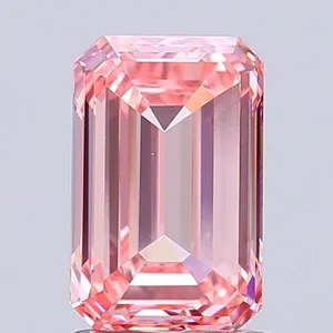 1.51ct EMERALD Fancy Intense Pink VVS2 Coloured Lab diamond
