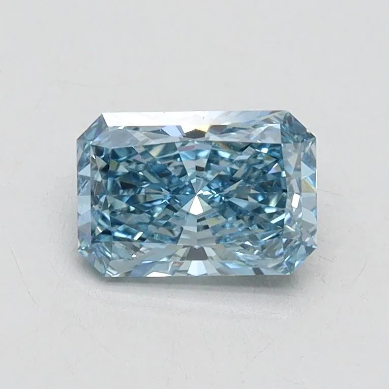 0.68ct RADIANT Fancy Vivid Blue VS1 Coloured Lab diamond