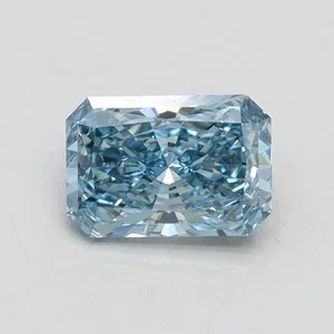0.68ct RADIANT Fancy Vivid Blue VS1 Coloured Lab diamond