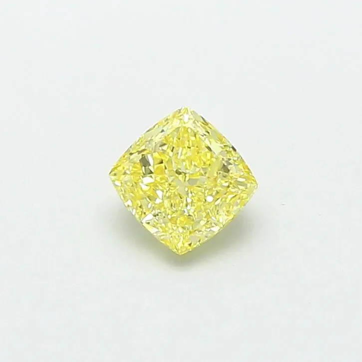 1.00ct CUSHION Fancy Intense Yellow VS2 Coloured Lab diamond