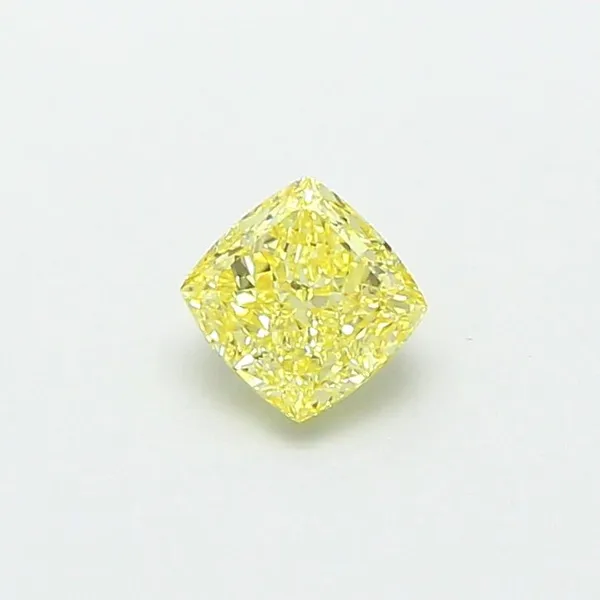 1ct CUSHION Fancy Intense Yellow VS2 Coloured Lab diamond