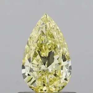 0.58ct PEAR Fancy Yellow VS1 Coloured Lab diamond