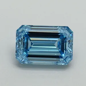 1ct EMERALD Fancy Vivid Blue VS2 Coloured Lab diamond