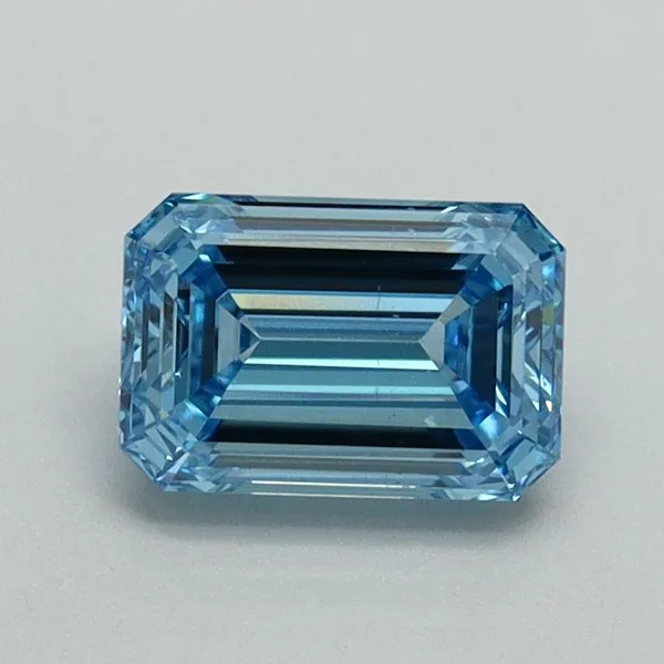 1ct EMERALD Fancy Vivid Blue VS2 Coloured Lab diamond