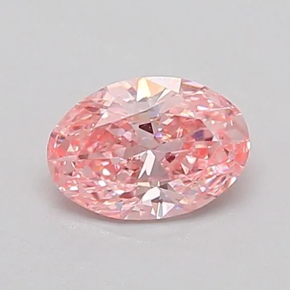 0.51ct OVAL Fancy Vivid Pink VS1 Coloured Lab diamond