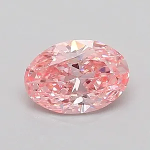 0.51ct OVAL Fancy Vivid Pink VS1 Coloured Lab diamond