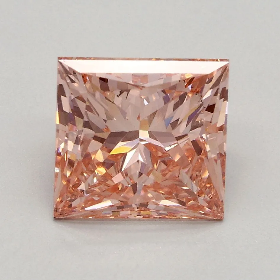 2.02ct PRINCESS Fancy Intense Pink VS2 Coloured Lab diamond