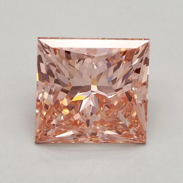 2.02ct PRINCESS Fancy Intense Pink VS2 Coloured Lab diamond
