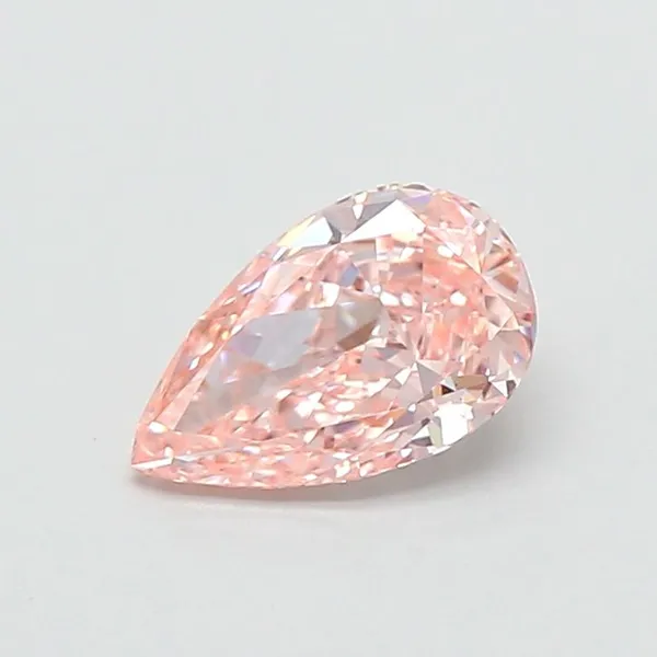 0.9ct PEAR Fancy Intense Pink VS1 Coloured Lab diamond
