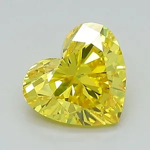 1.06ct HEART Fancy Vivid Yellow VVS2 Coloured Lab diamond