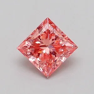 0.56ct PRINCESS Fancy Vivid Pink VS1 Coloured Lab diamond