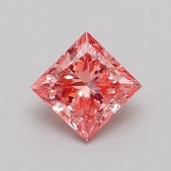 0.56ct PRINCESS Fancy Vivid Pink VS1 Coloured Lab diamond