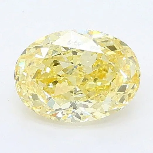 0.90ct OVAL Fancy Yellow VVS2 Coloured Lab diamond