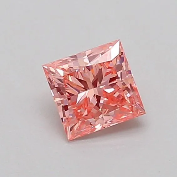 0.5ct PRINCESS Fancy Vivid Pink VS2 Coloured Lab diamond