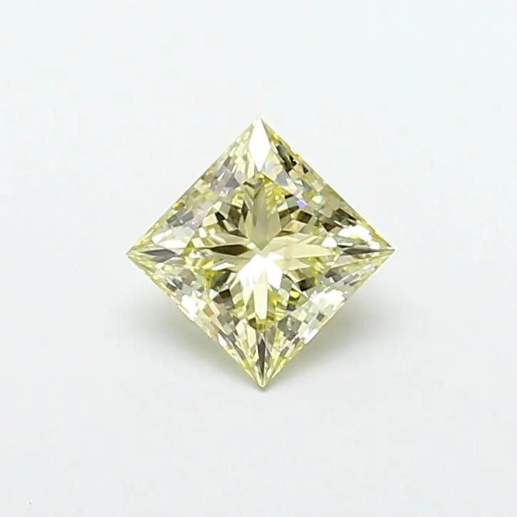 2.07ct PRINCESS Fancy Light Yellow VS2 Coloured Lab diamond
