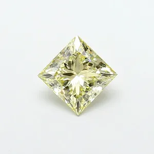 2.07ct PRINCESS Fancy Light Yellow VS2 Coloured Lab diamond