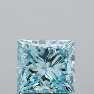1.95ct PRINCESS Fancy Vivid Blue VVS2 Coloured Lab diamond