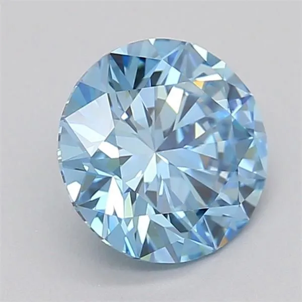 0.7ct ROUND Fancy Vivid Blue VVS2 Coloured Lab diamond