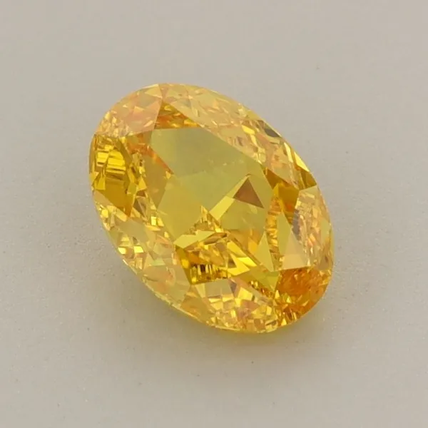 1.01ct OVAL Fancy Vivid Yellow VVS1 Coloured Lab diamond