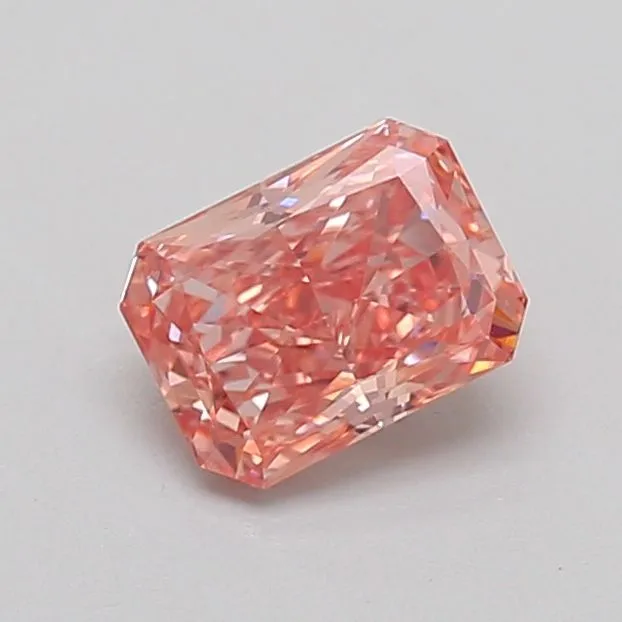 0.76ct RADIANT Fancy Vivid Brownish Pink VVS2 Coloured Lab diamond