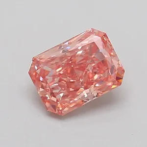 0.76ct RADIANT Fancy Vivid Brownish Pink VVS2 Coloured Lab diamond