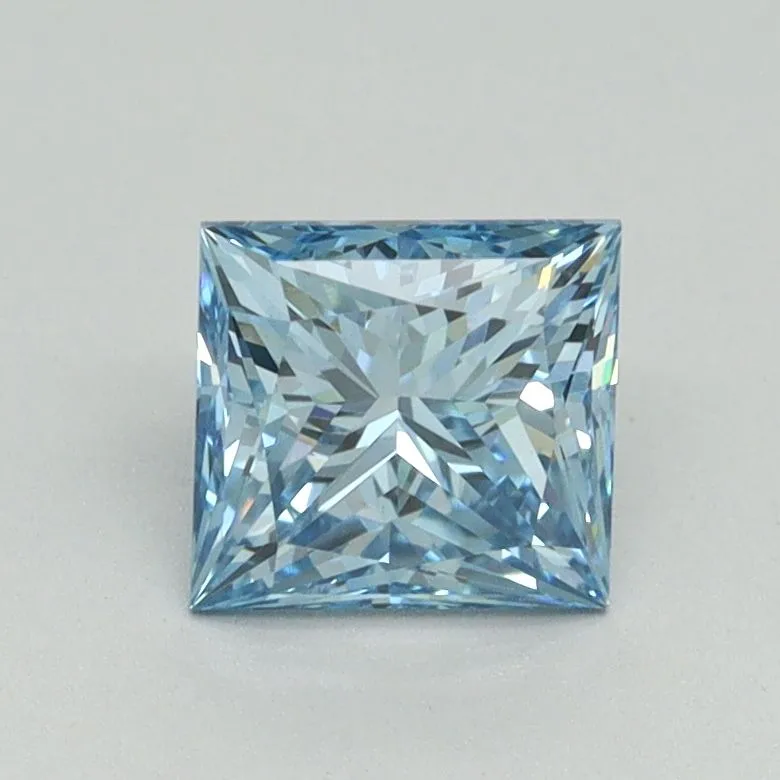 1.09ct PRINCESS Fancy Vivid Blue VS1 Coloured Lab diamond