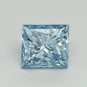 1.09ct PRINCESS Fancy Vivid Blue VS1 Coloured Lab diamond