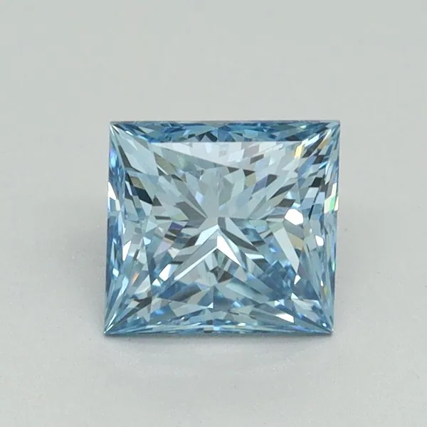 1.09ct PRINCESS Fancy Vivid Blue VS1 Coloured Lab diamond