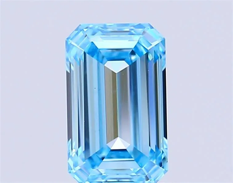 1.47ct EMERALD Fancy Vivid Blue VVS2 Coloured Lab diamond