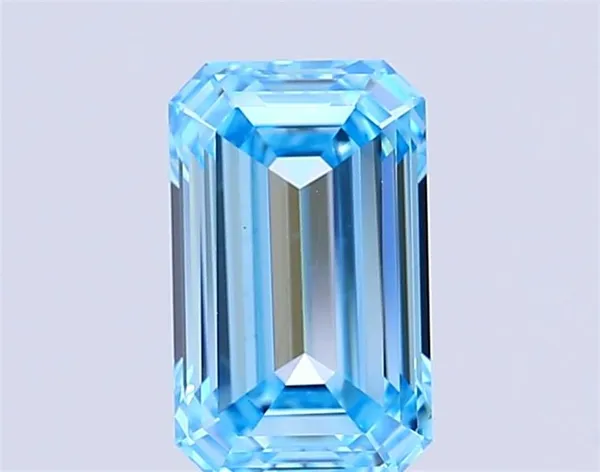 1.47ct EMERALD Fancy Vivid Blue VVS2 Coloured Lab diamond