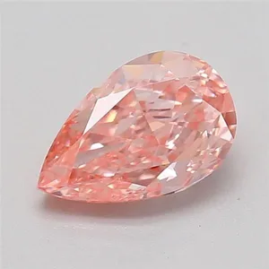 0.56ct PEAR Fancy Vivid Pink VVS2 Coloured Lab diamond