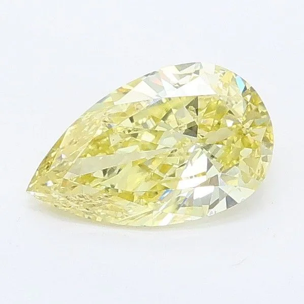 0.72ct PEAR Fancy Intense Yellow VS2 Coloured Lab diamond