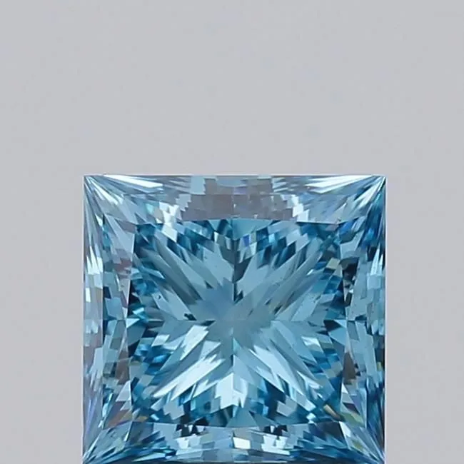 2.99ct PRINCESS Fancy Vivid Blue VS2 Coloured Lab diamond
