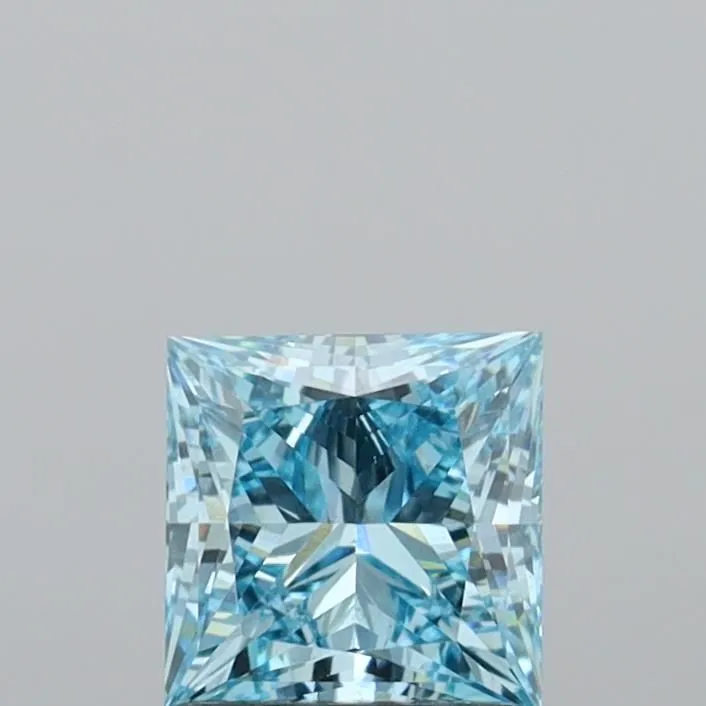 1.40ct PRINCESS Fancy Vivid Blue VS1 Coloured Lab diamond