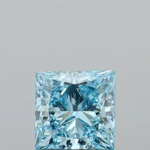 1.4ct PRINCESS Fancy Vivid Blue VS1 Coloured Lab diamond
