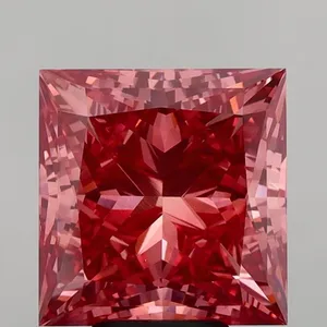 7.03ct PRINCESS Fancy Vivid Brownish Pink VS1 Coloured Lab diamond